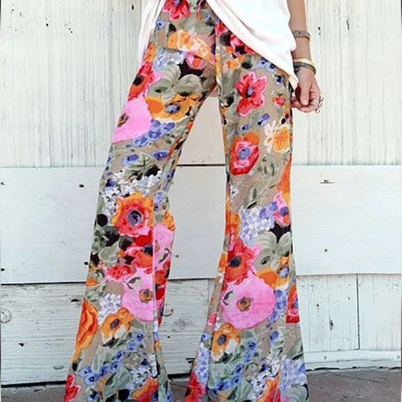 Pants - Women Holiday Long Pants Fashion Wide Leg Trouser 2024